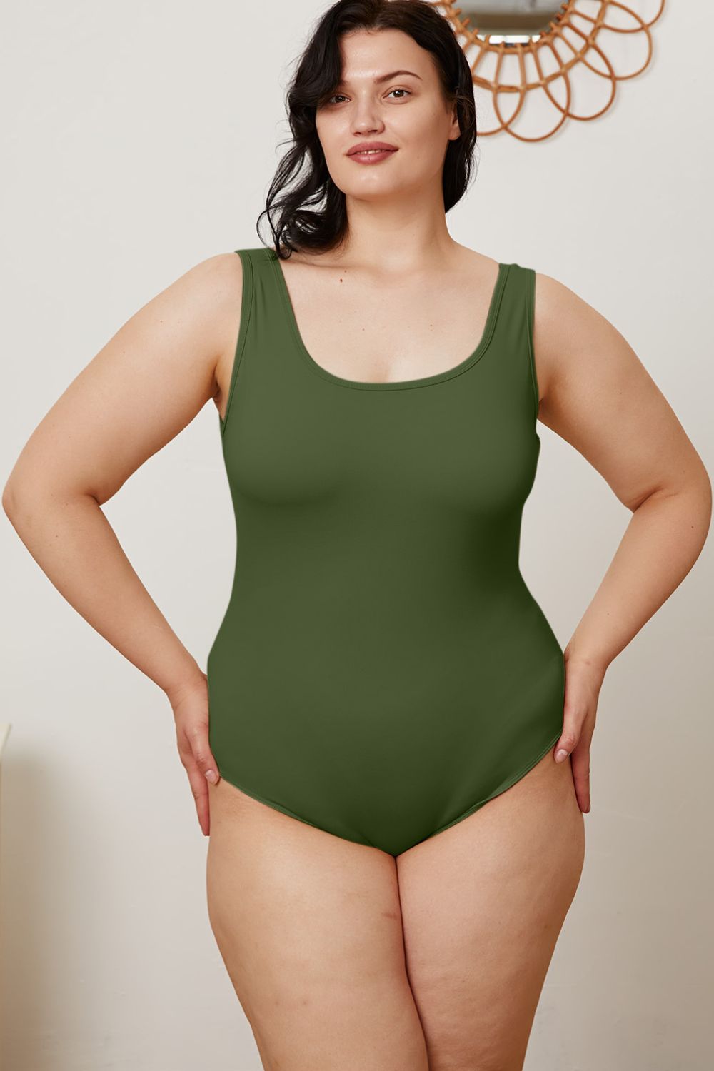 Basic Bae Full Size Square Neck Sleeveless Bodysuit - Whateversit