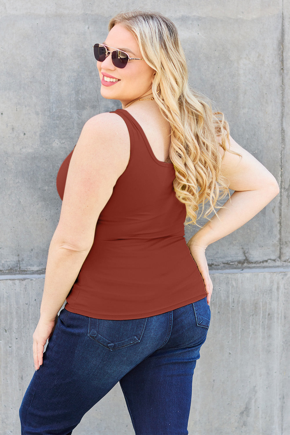 Basic Bae Full Size Square Neck Wide Strap Tank - Whateversit