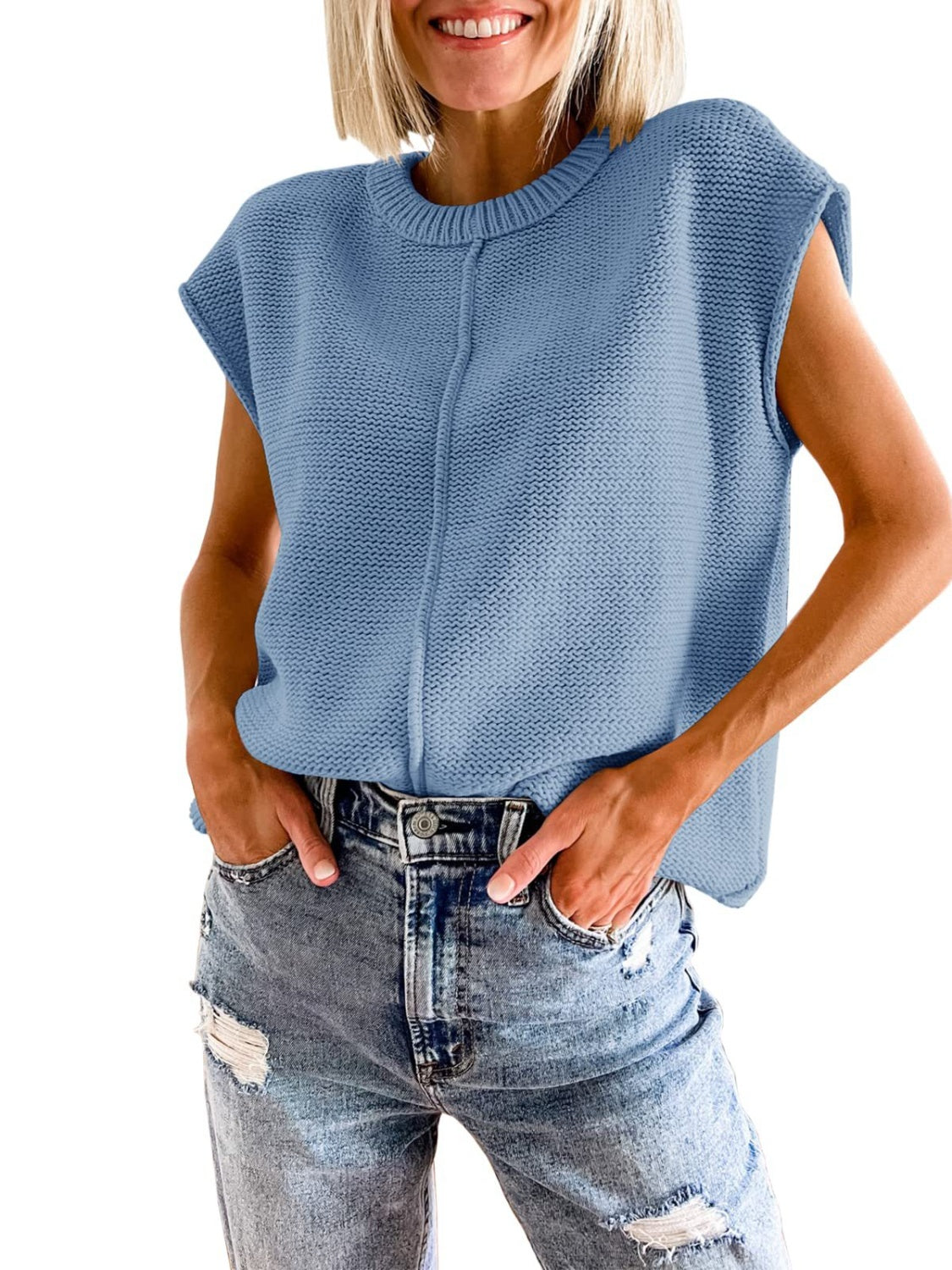 Cap Sleeve Sweater Vest - Whateversit