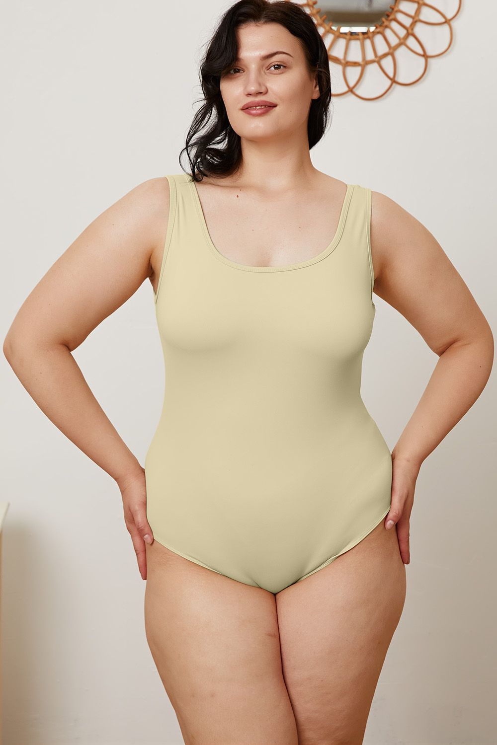Basic Bae Full Size Square Neck Sleeveless Bodysuit - Whateversit