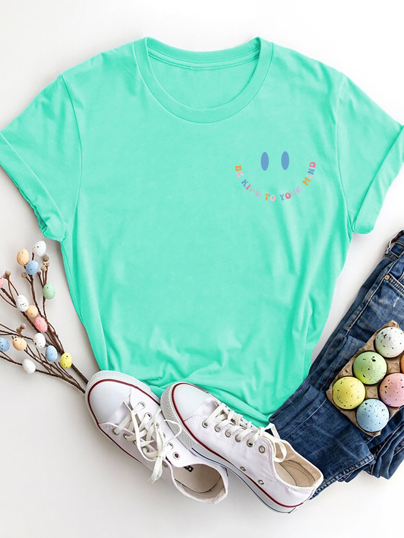 Letter Graphic Round Neck Short Sleeve T-Shirt - Whateversit