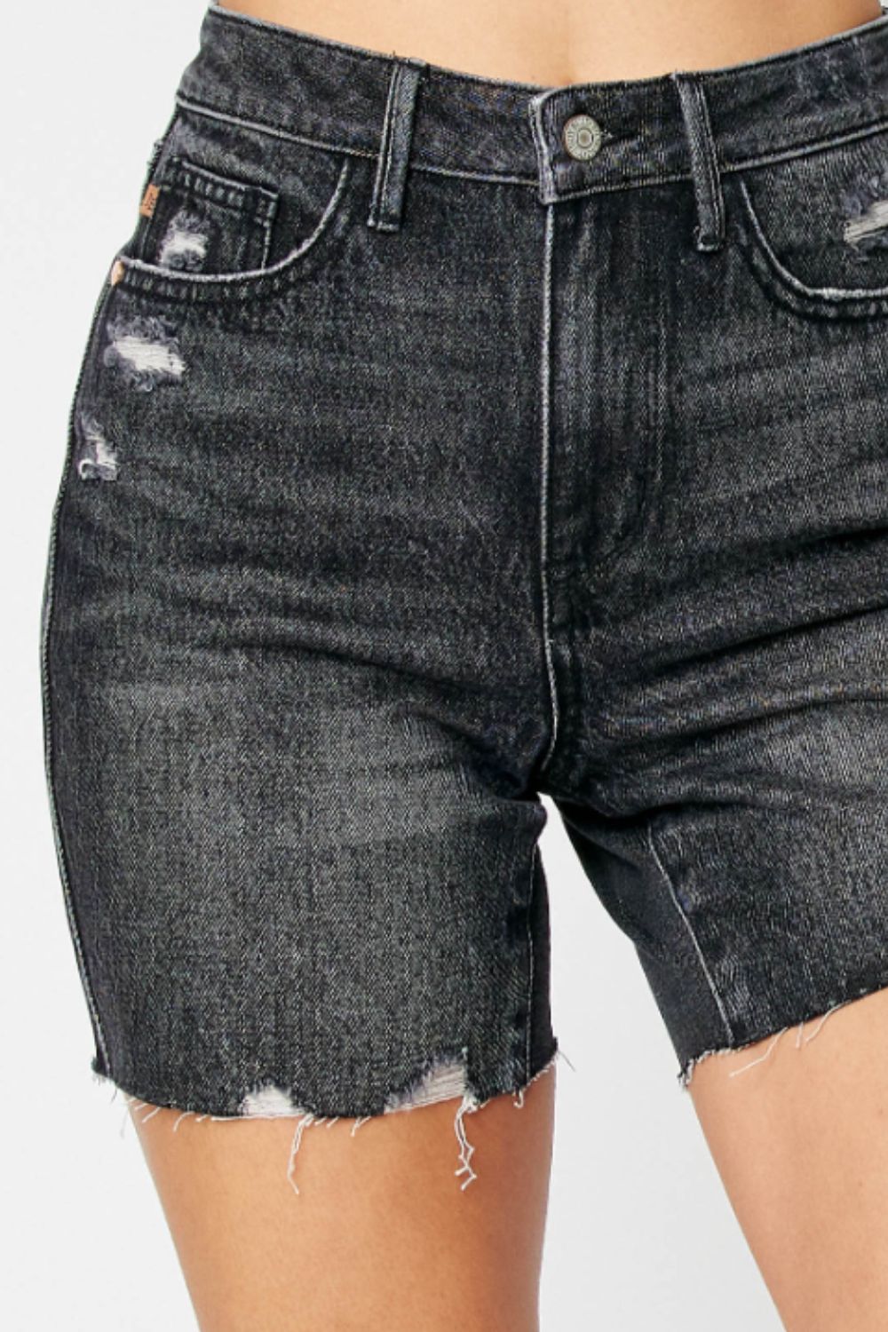 Judy Blue Full Size High Waist Tummy Control Denim Shorts - Whateversit