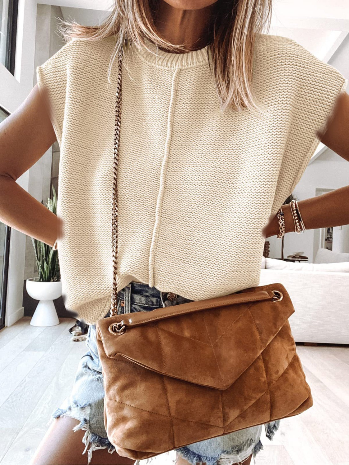 Cap Sleeve Sweater Vest - Whateversit