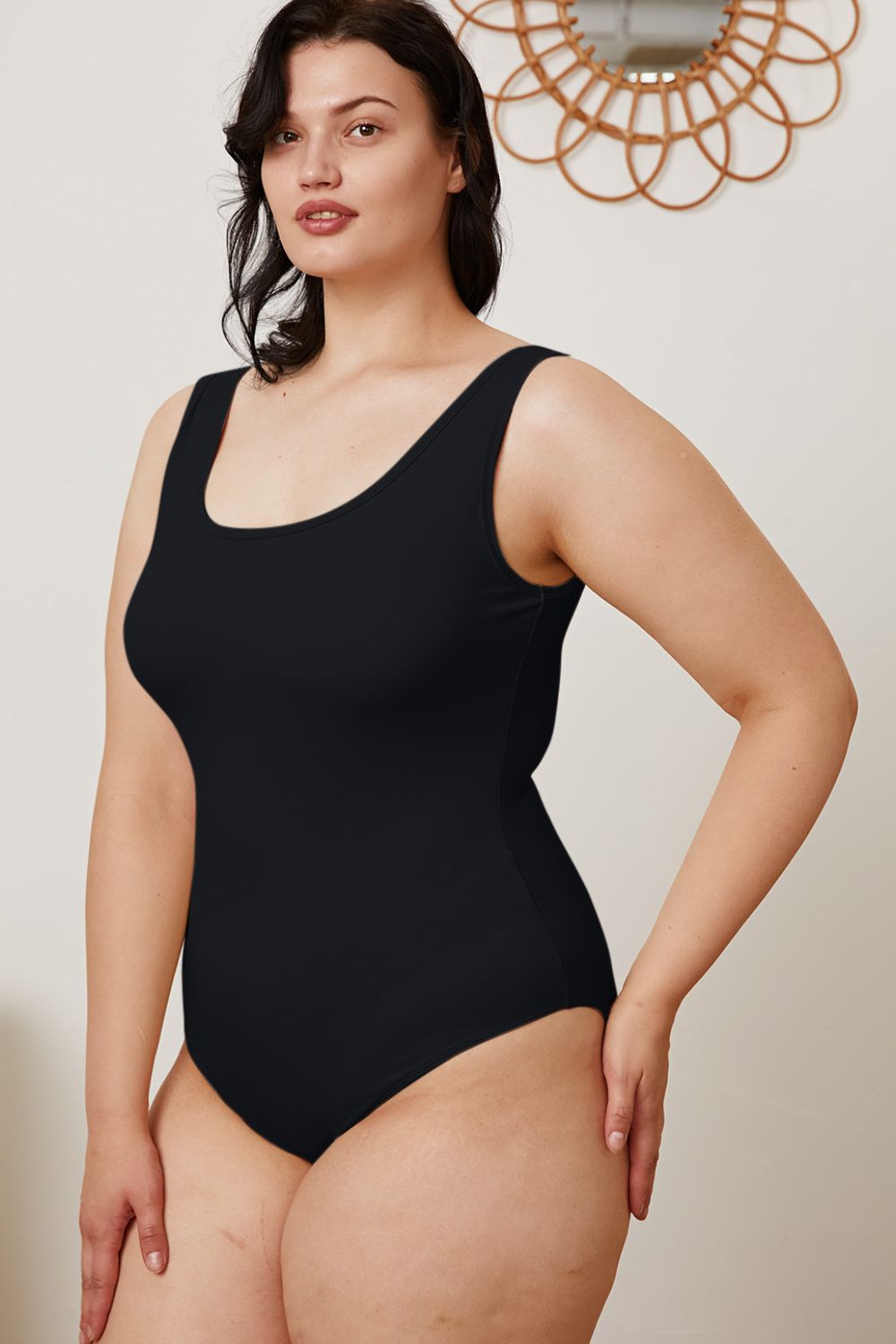 Basic Bae Full Size Square Neck Sleeveless Bodysuit - Whateversit