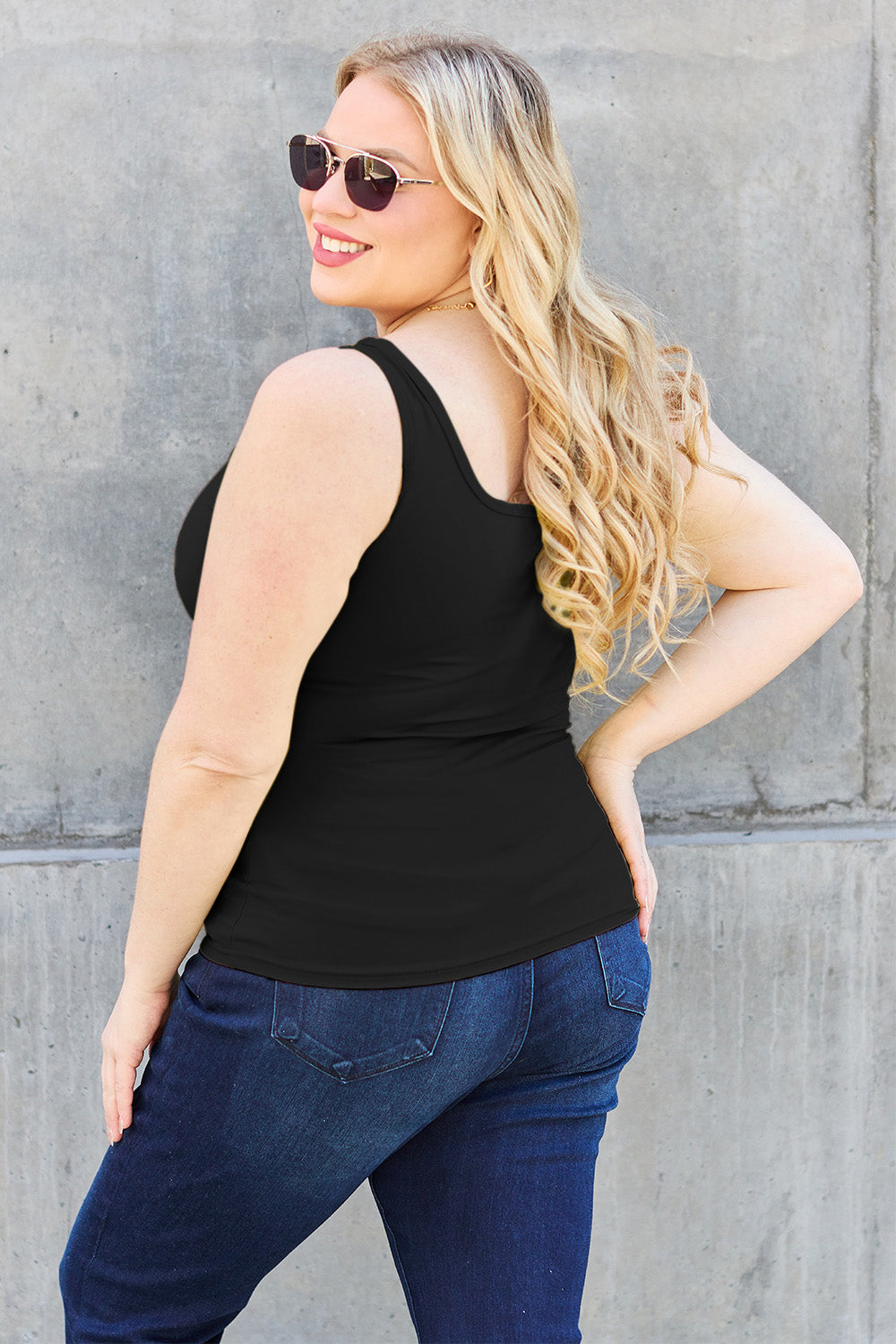 Basic Bae Full Size Square Neck Wide Strap Tank - Whateversit