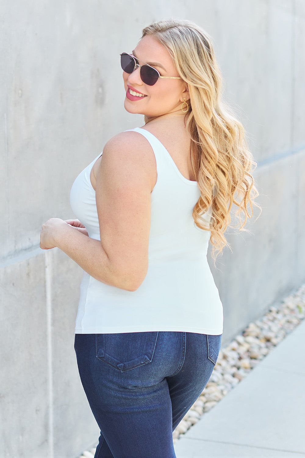 Basic Bae Full Size Square Neck Wide Strap Tank - Whateversit
