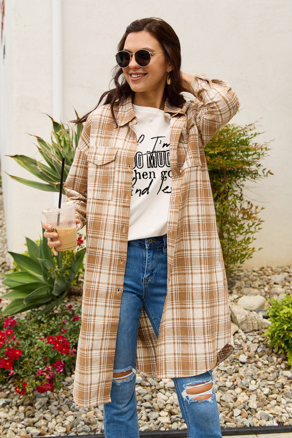 Simply Love Full Size IF I'M TOO MUCH THEN GO FIND LESS Round Neck T-Shirt - Whateversit