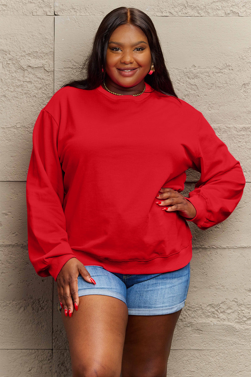 Simply Love Full Size IF I'M TOO MUCH THEN GO FIND LESS Round Neck Sweatshirt - Whateversit
