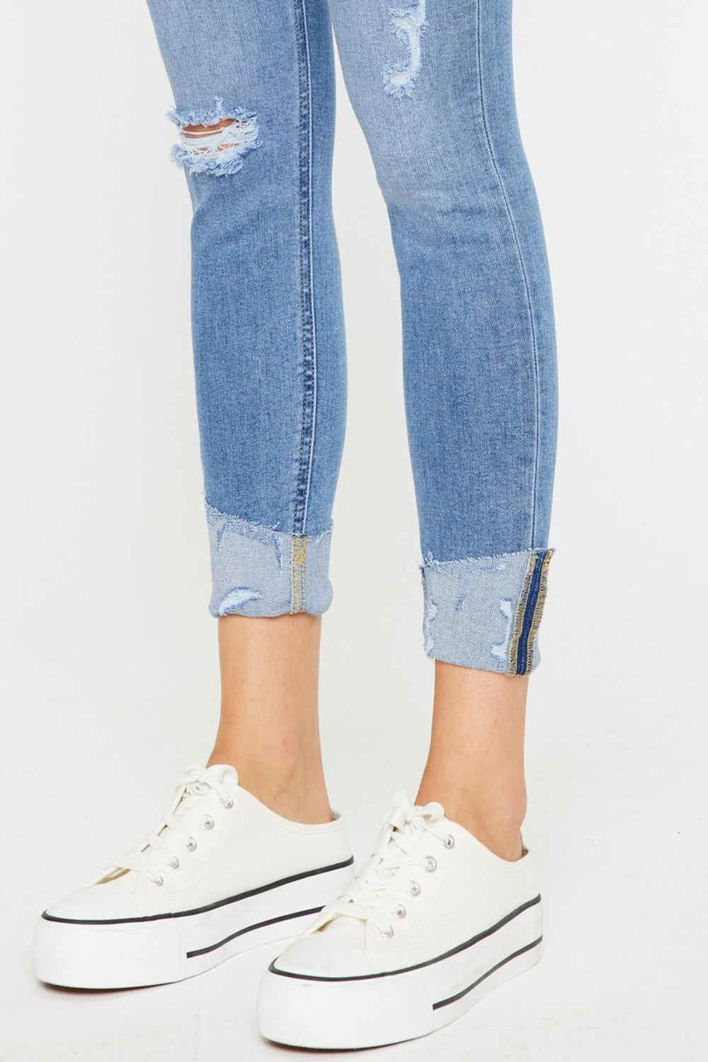 Kancan Distressed Cat's Whiskers Button Fly Jeans - Whateversit