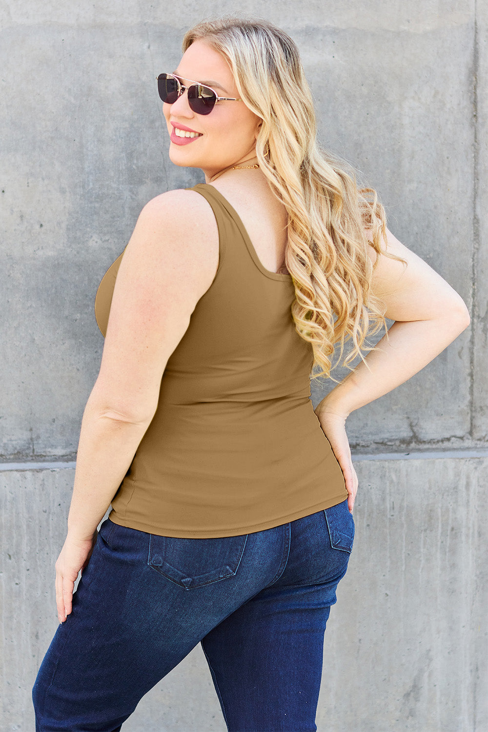 Basic Bae Full Size Square Neck Wide Strap Tank - Whateversit