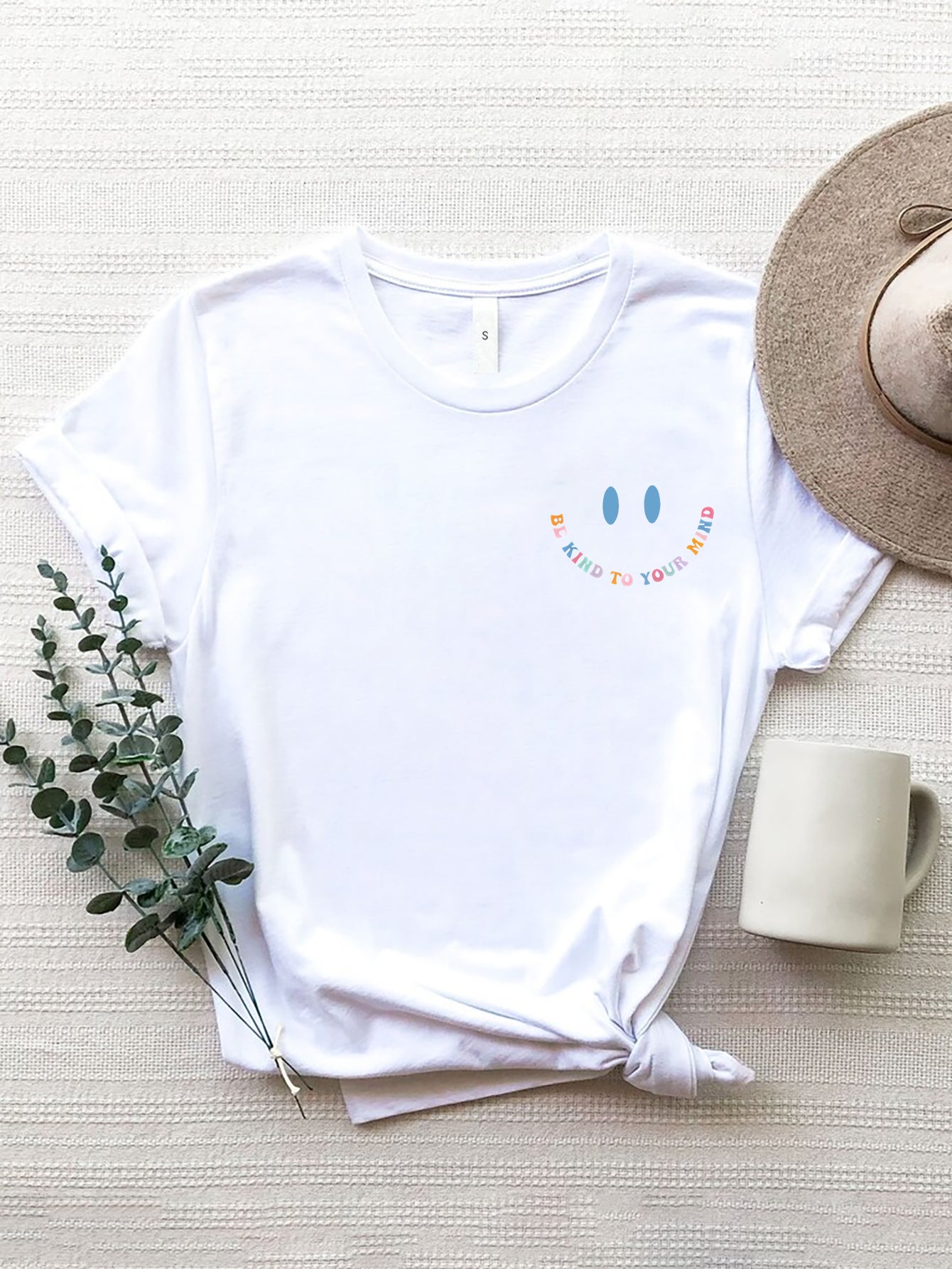 Letter Graphic Round Neck Short Sleeve T-Shirt - Whateversit