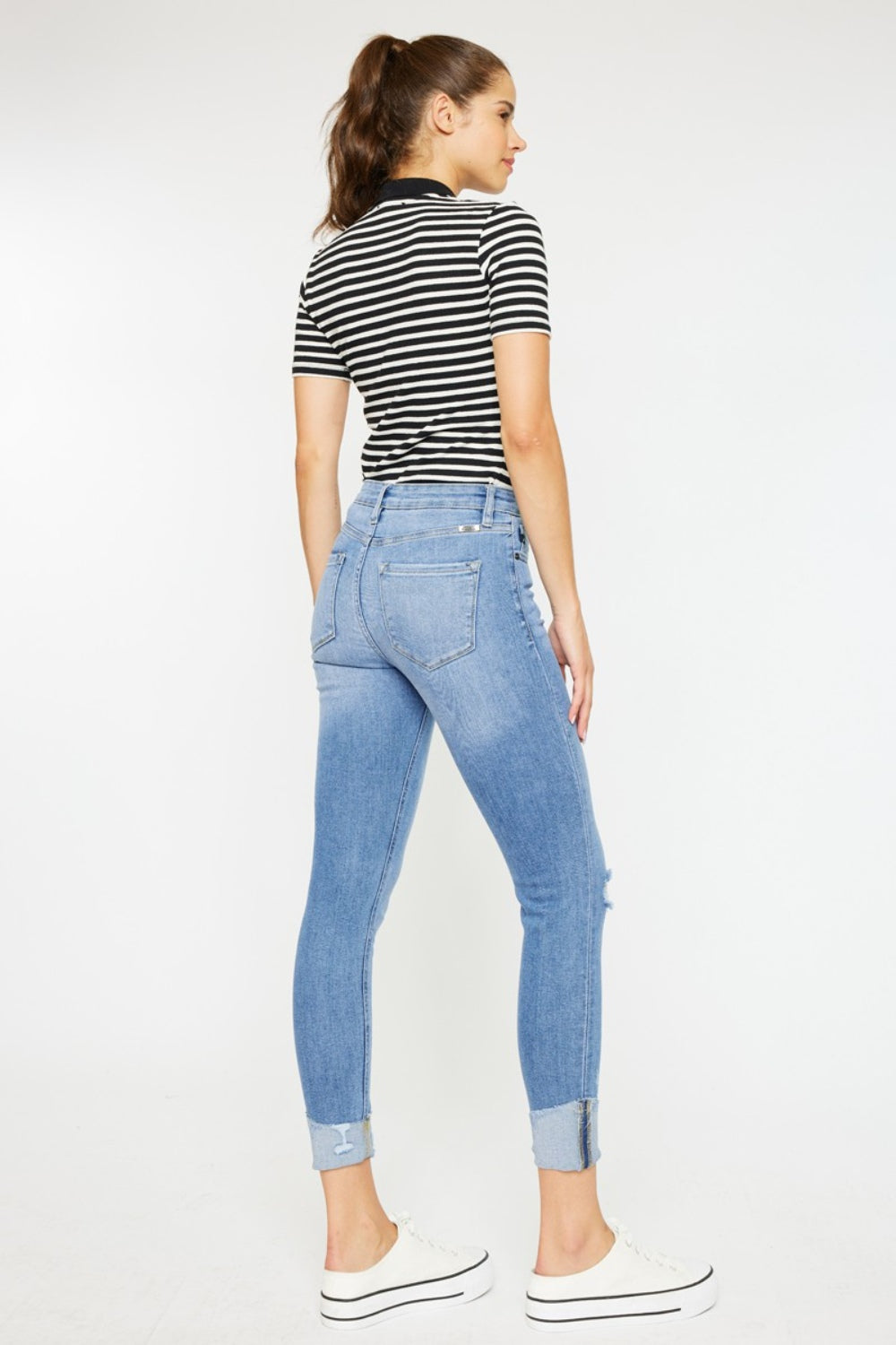 Kancan Distressed Cat's Whiskers Button Fly Jeans - Whateversit