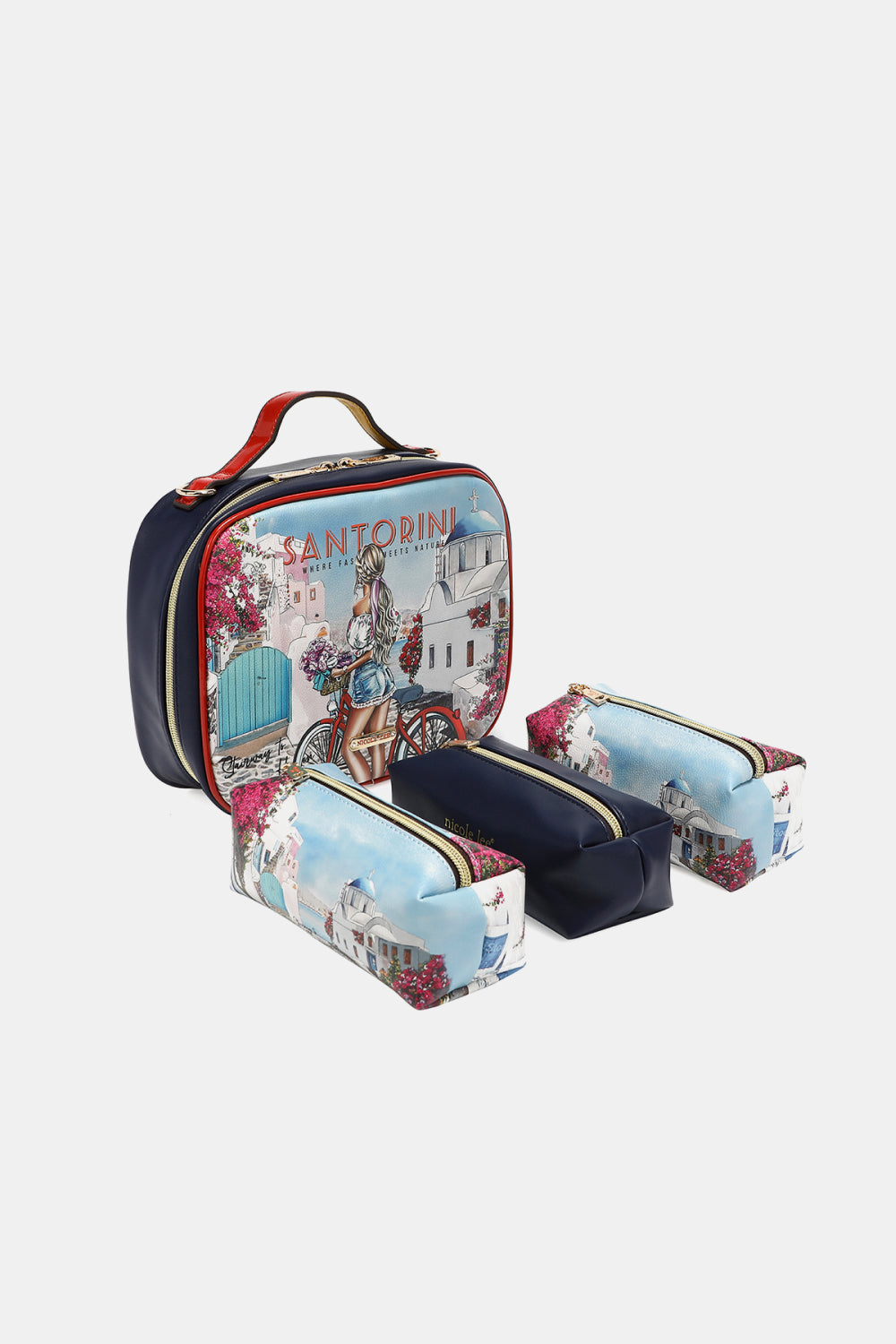 Nicole Lee USA Printed Handbag with Three Pouches - Whateversit