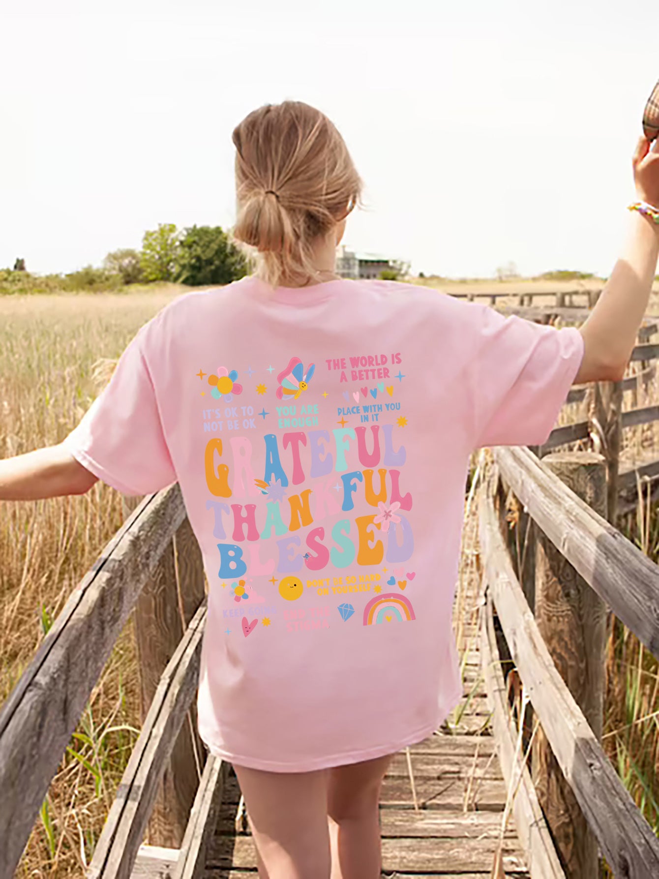 Letter Graphic Round Neck Short Sleeve T-Shirt - Whateversit