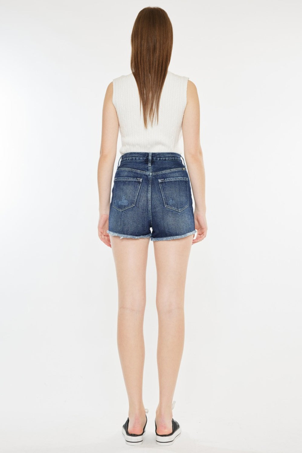 Kancan Raw Hem Button Fly Denim Shorts - Whateversit
