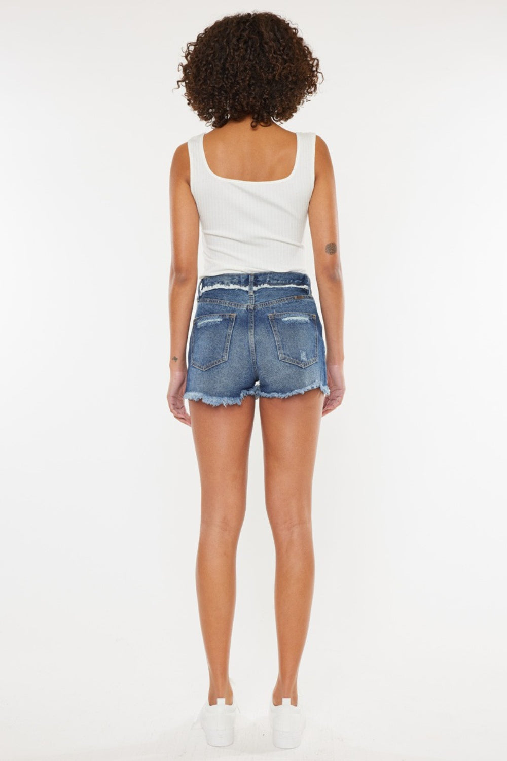 Kancan Distressed Button Fly Denim Shorts - Whateversit