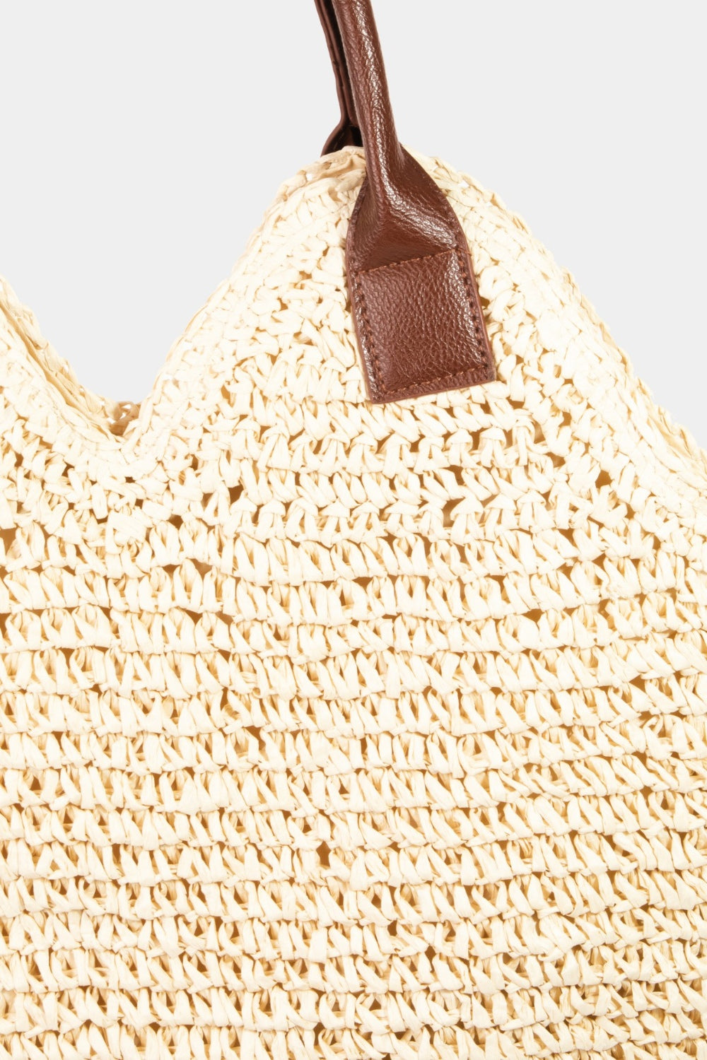 Fame Straw Braided Faux Leather Strap Shoulder Bag - Whateversit