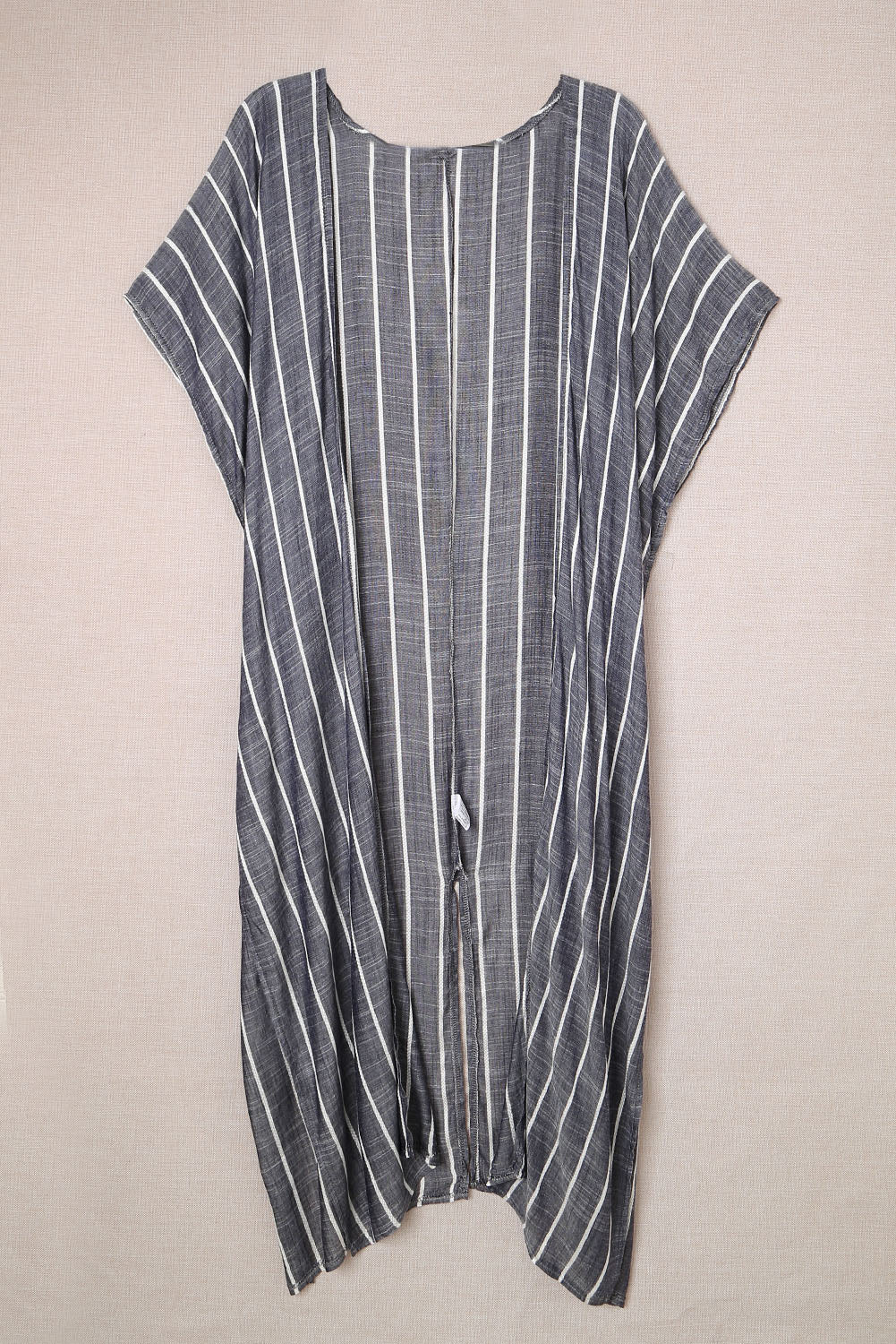Striped Open Front Longline Cover Up - Whateversit