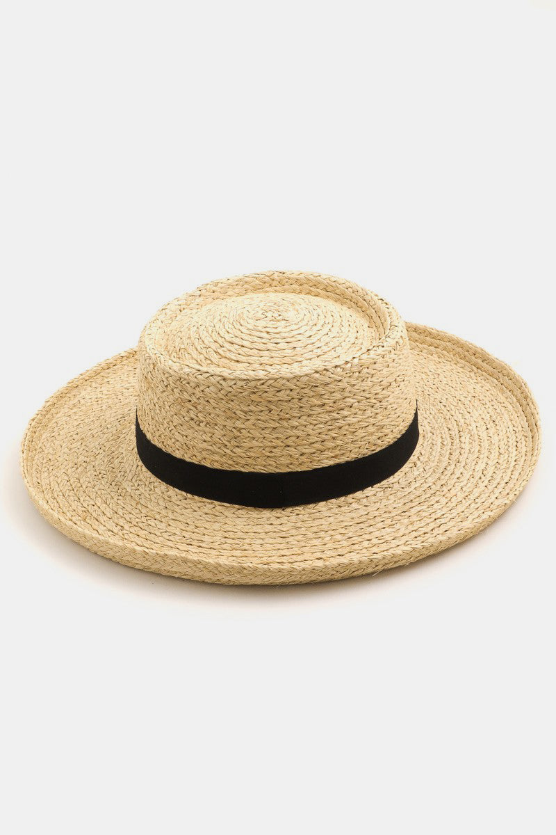 Fame Wide Brim Straw Weave Hat - Whateversit