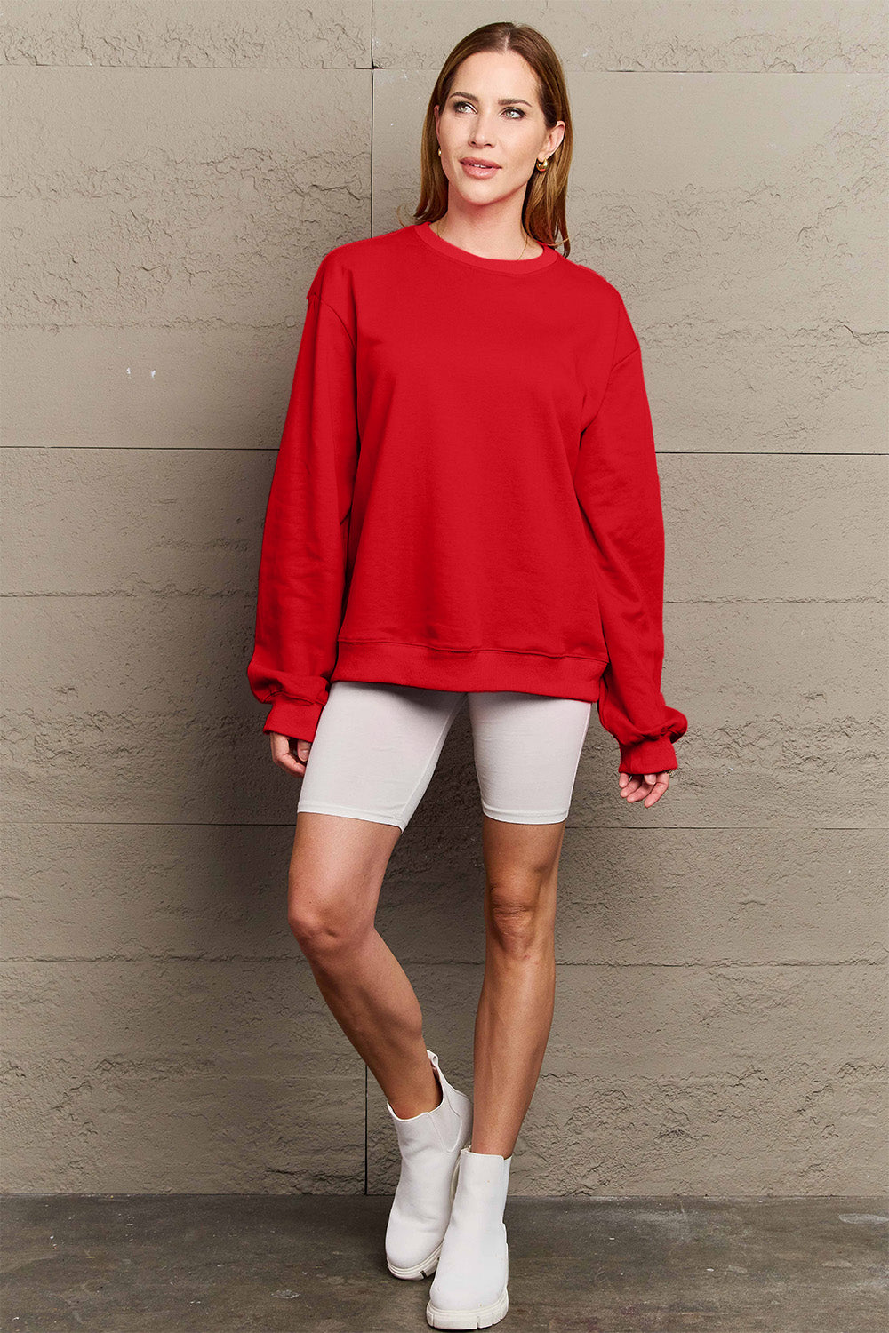 Simply Love Full Size IF I'M TOO MUCH THEN GO FIND LESS Round Neck Sweatshirt - Whateversit