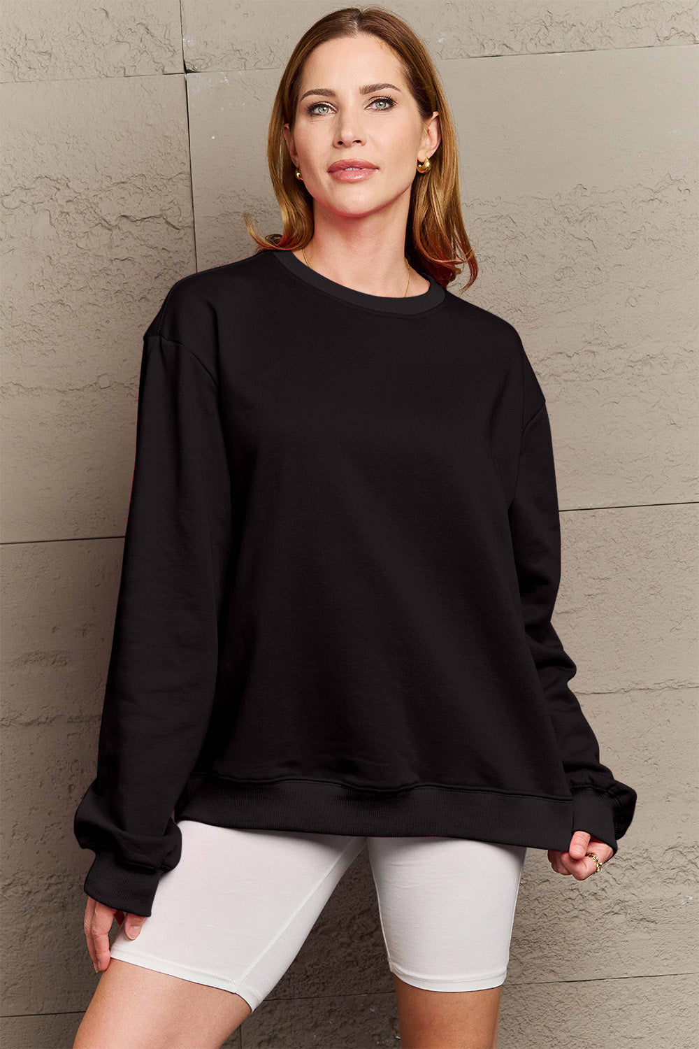 Simply Love Full Size IF I'M TOO MUCH THEN GO FIND LESS Round Neck Sweatshirt - Whateversit