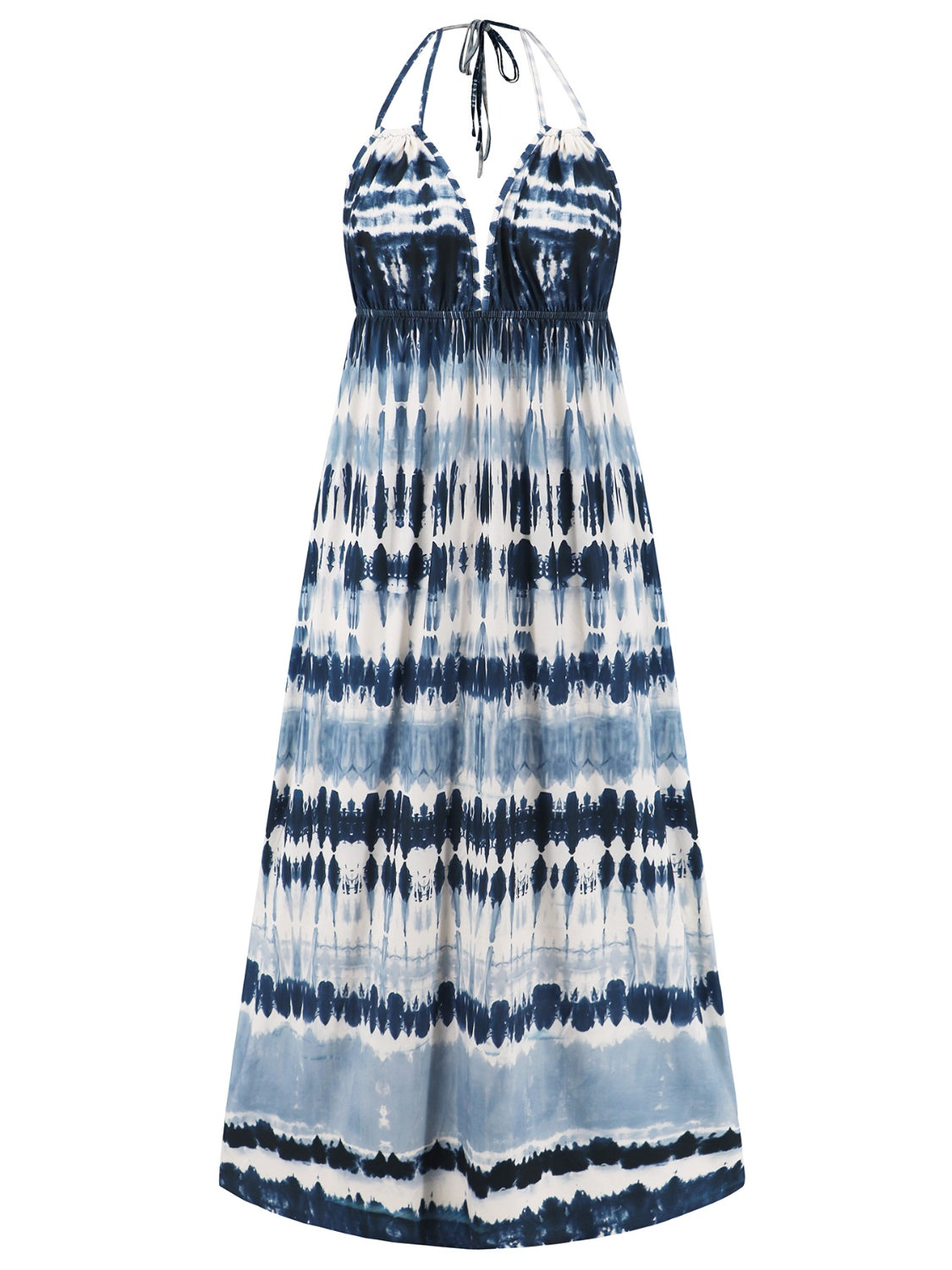 Tie-Dye Halter Neck Sleeveless Dress - Whateversit