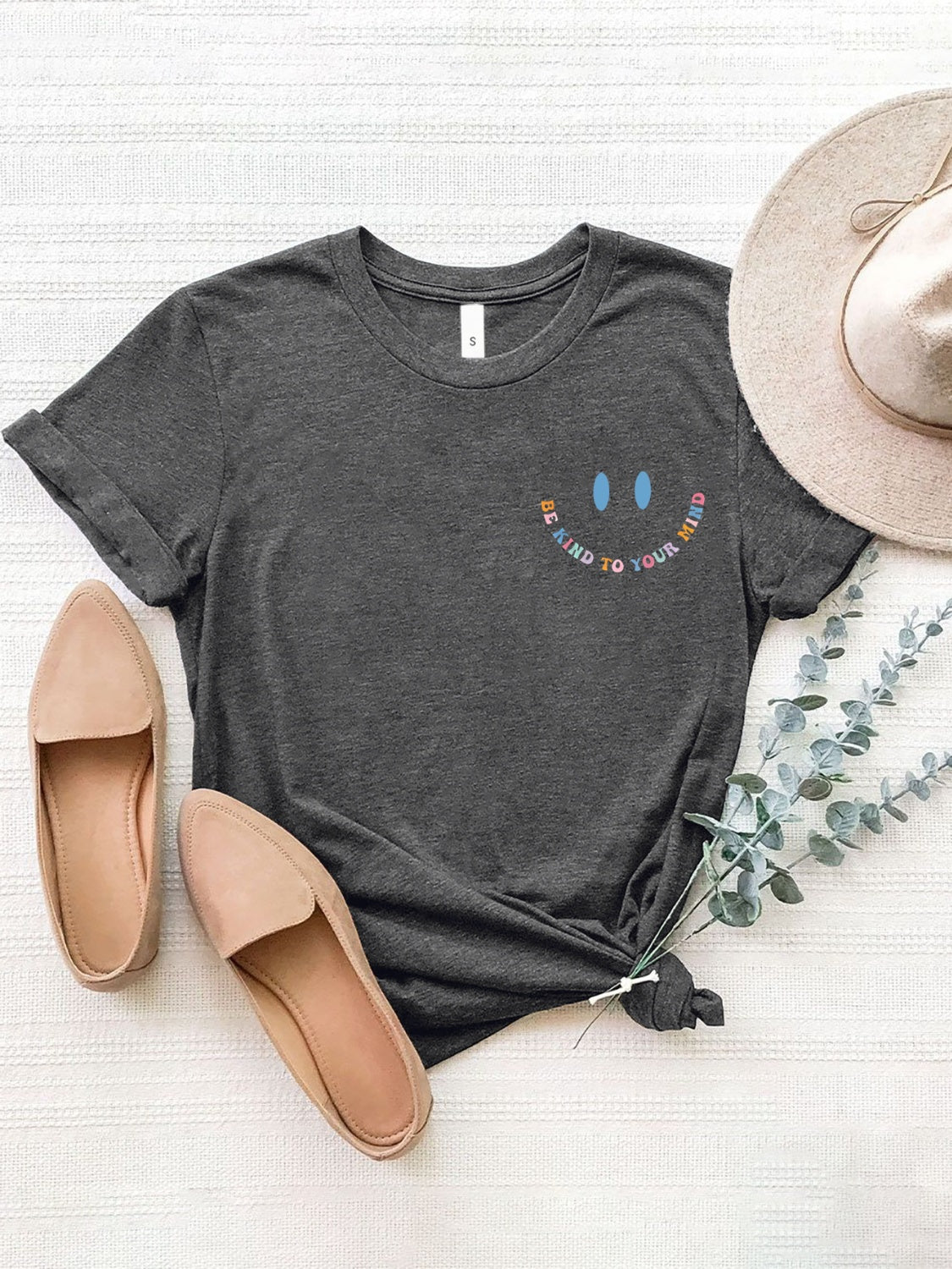 Letter Graphic Round Neck Short Sleeve T-Shirt - Whateversit