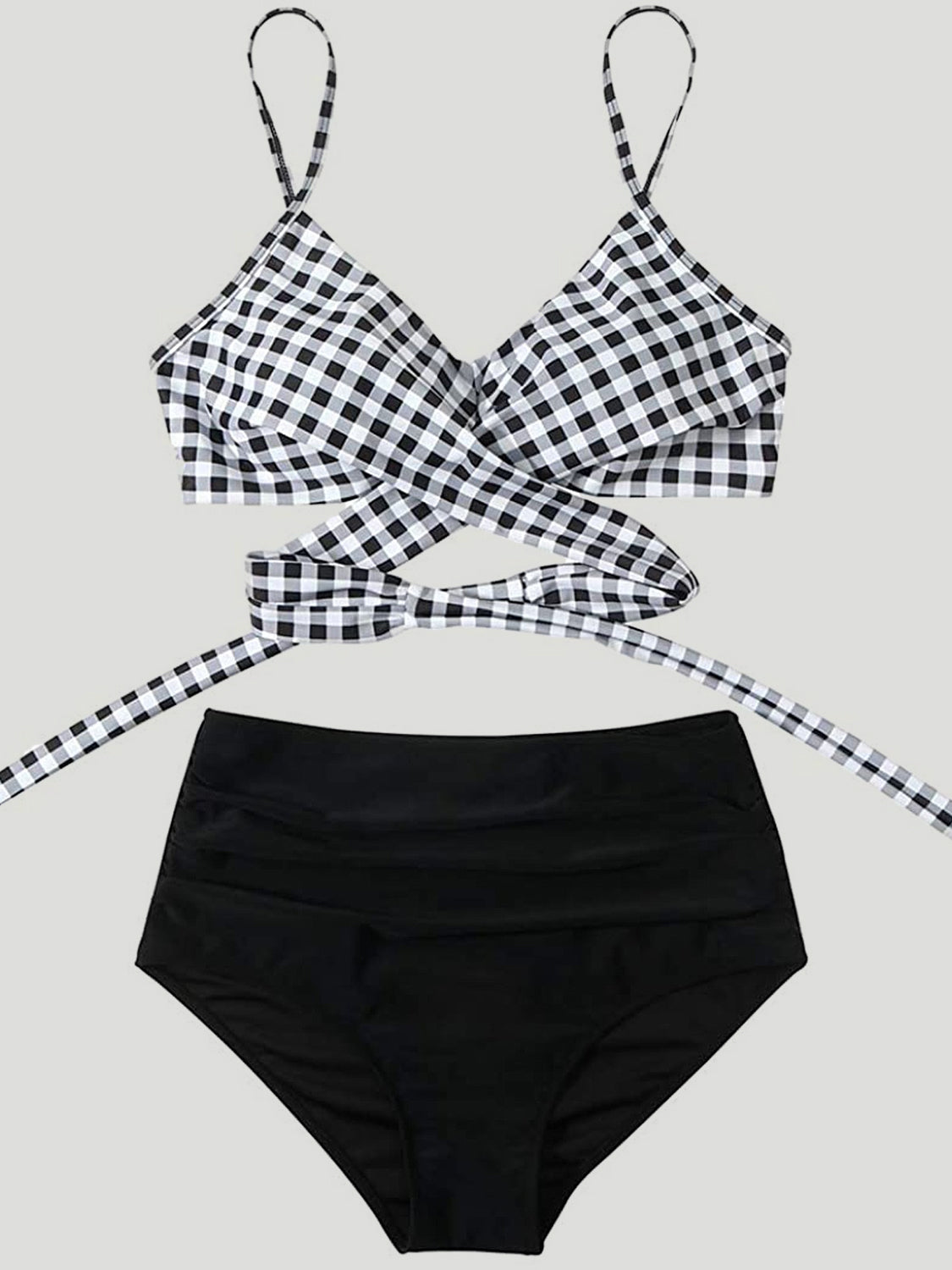 Tied Printed Spaghetti Strap Two-Piece Swim Set - Whateversit