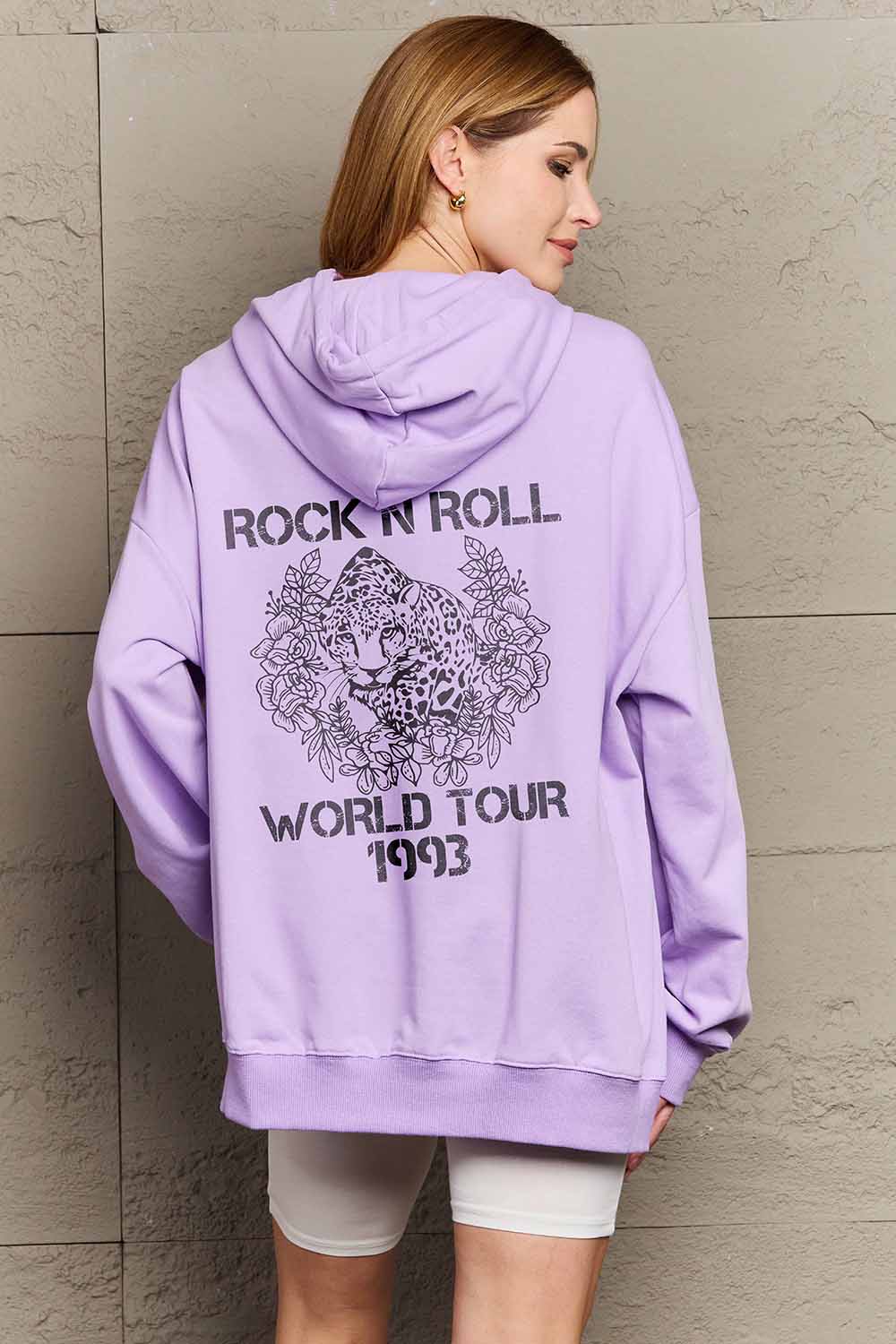 Simply Love Simply Love Full Size Leopard Slogan Graphic Hoodie - Whateversit