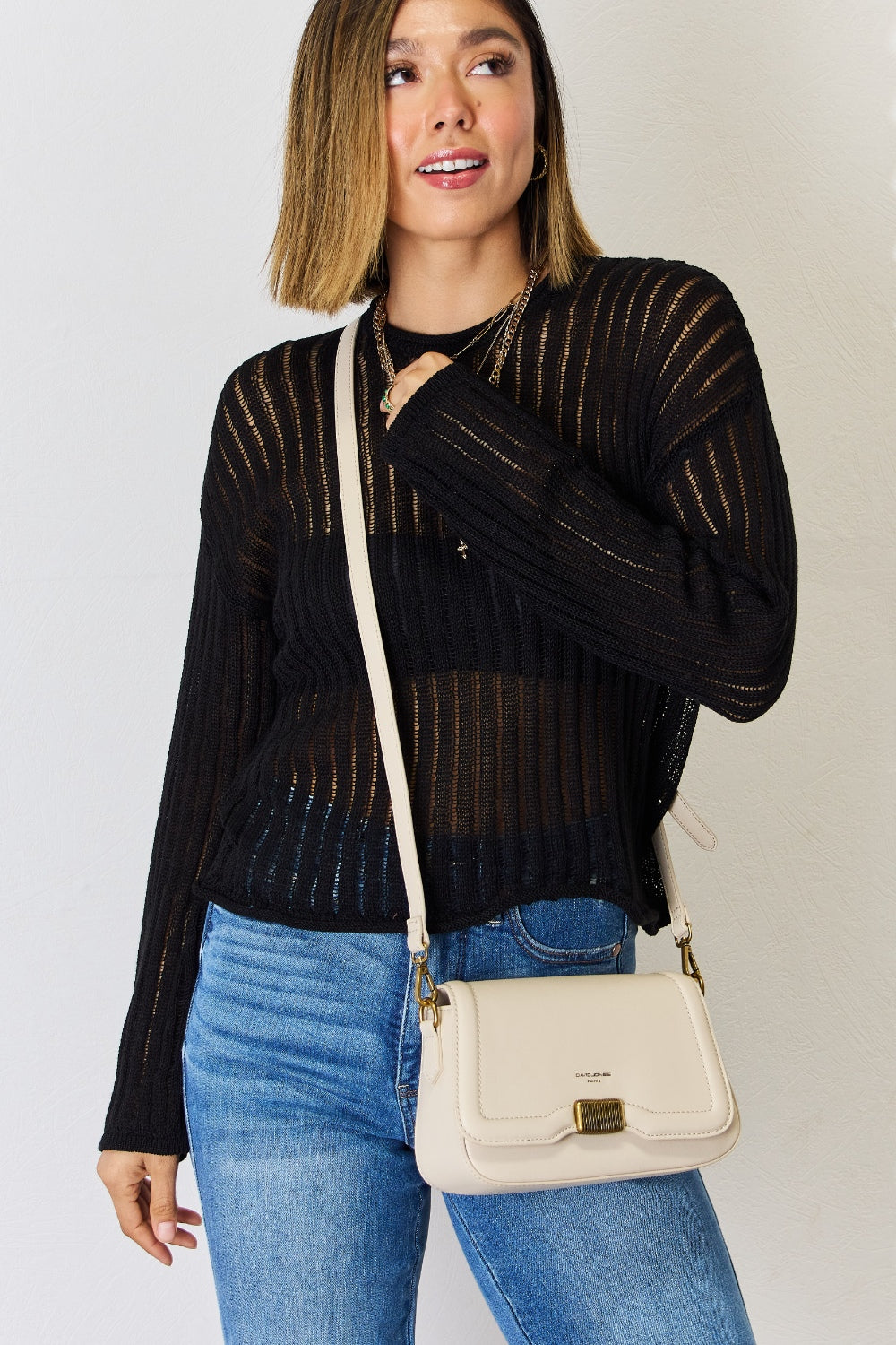 David Jones PU Leather Crossbody Bag - Whateversit