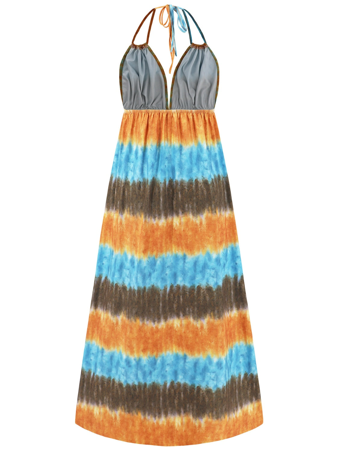 Tie-Dye Halter Neck Sleeveless Dress - Whateversit