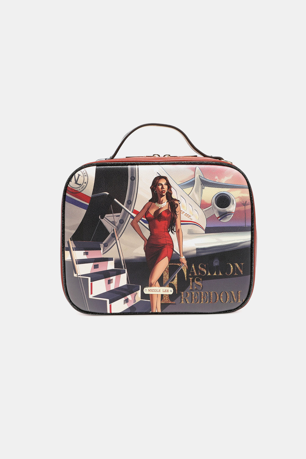 Nicole Lee USA Printed Handbag with Three Pouches - Whateversit