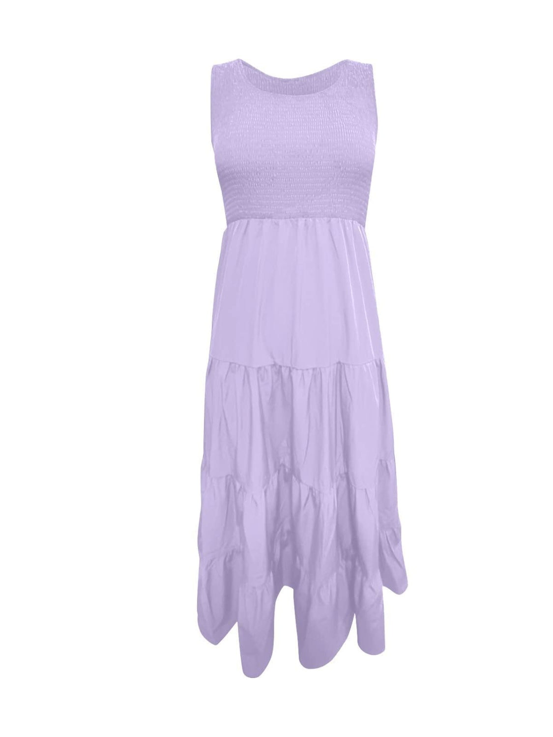 Tiered Smocked Wide Strap Dress - Whateversit
