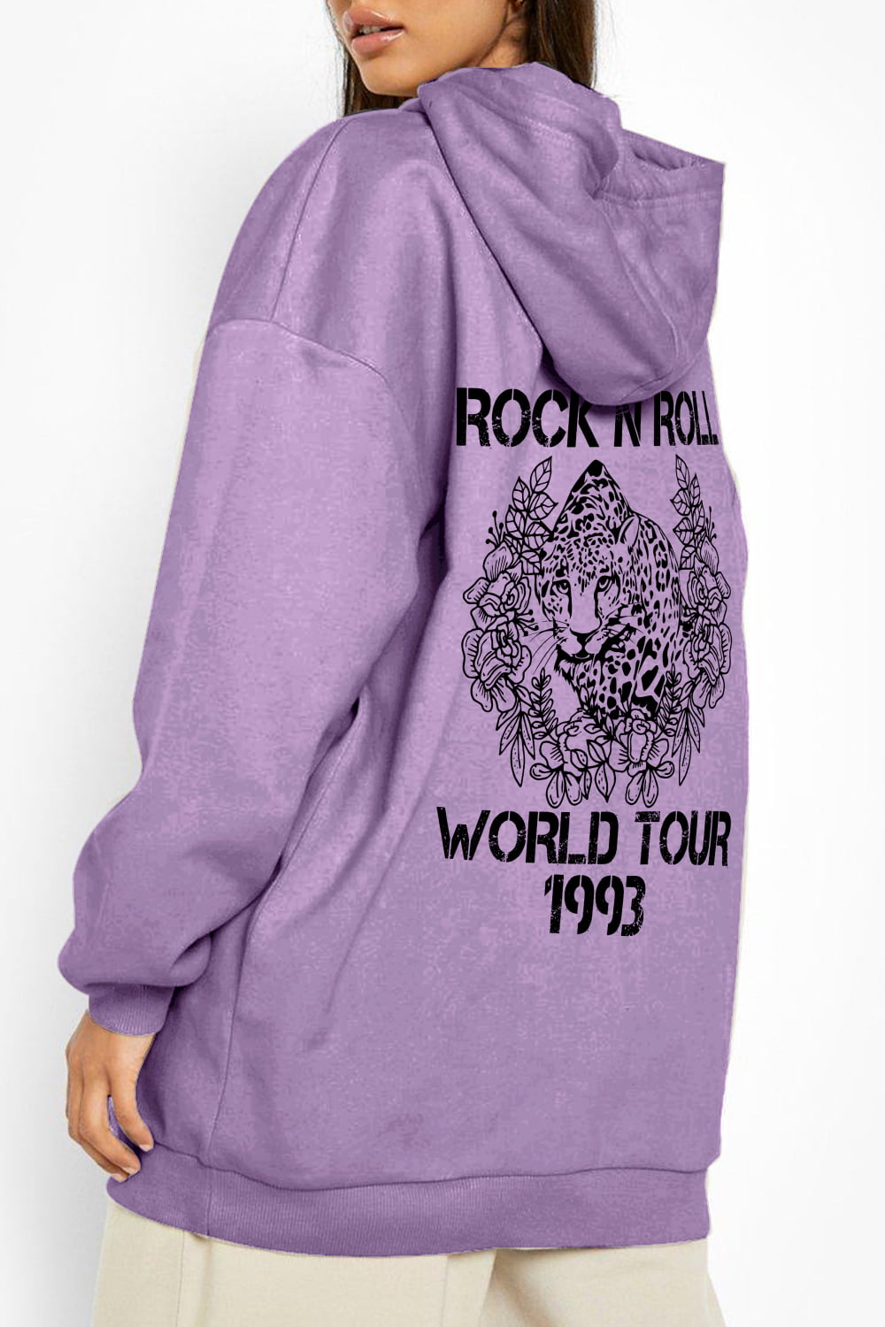 Simply Love Simply Love Full Size Leopard Slogan Graphic Hoodie - Whateversit