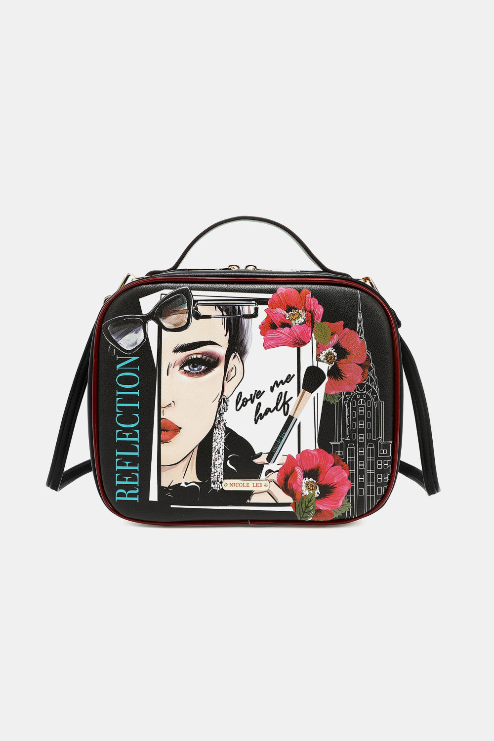 Nicole Lee USA Printed Handbag with Three Pouches - Whateversit