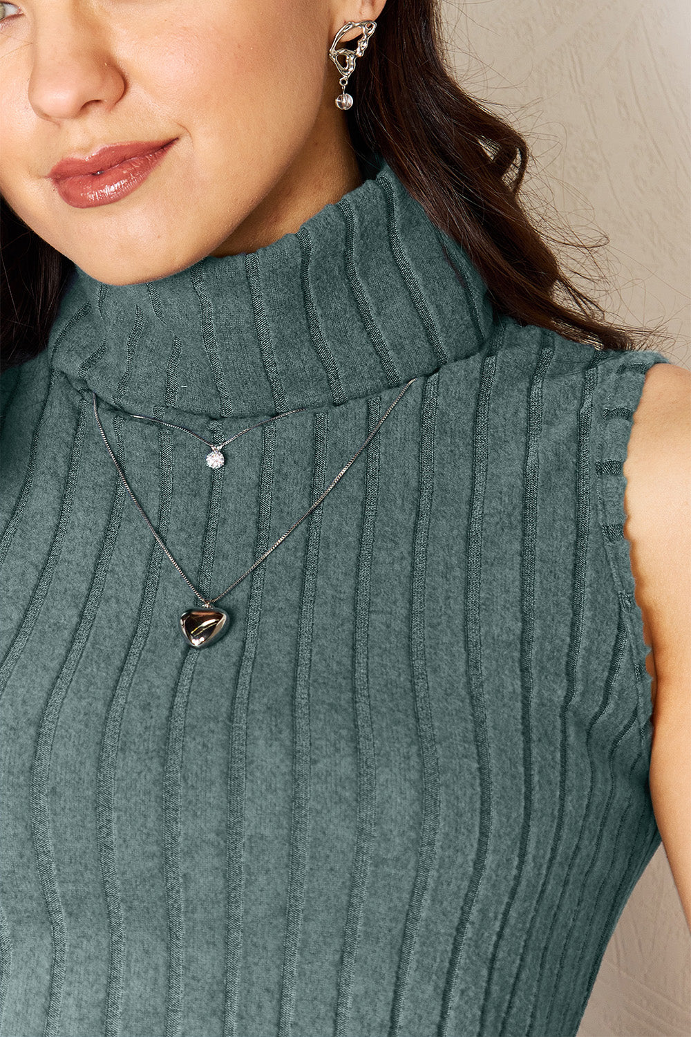 Basic Bae Full Size Ribbed Turtleneck Tank - Whateversit