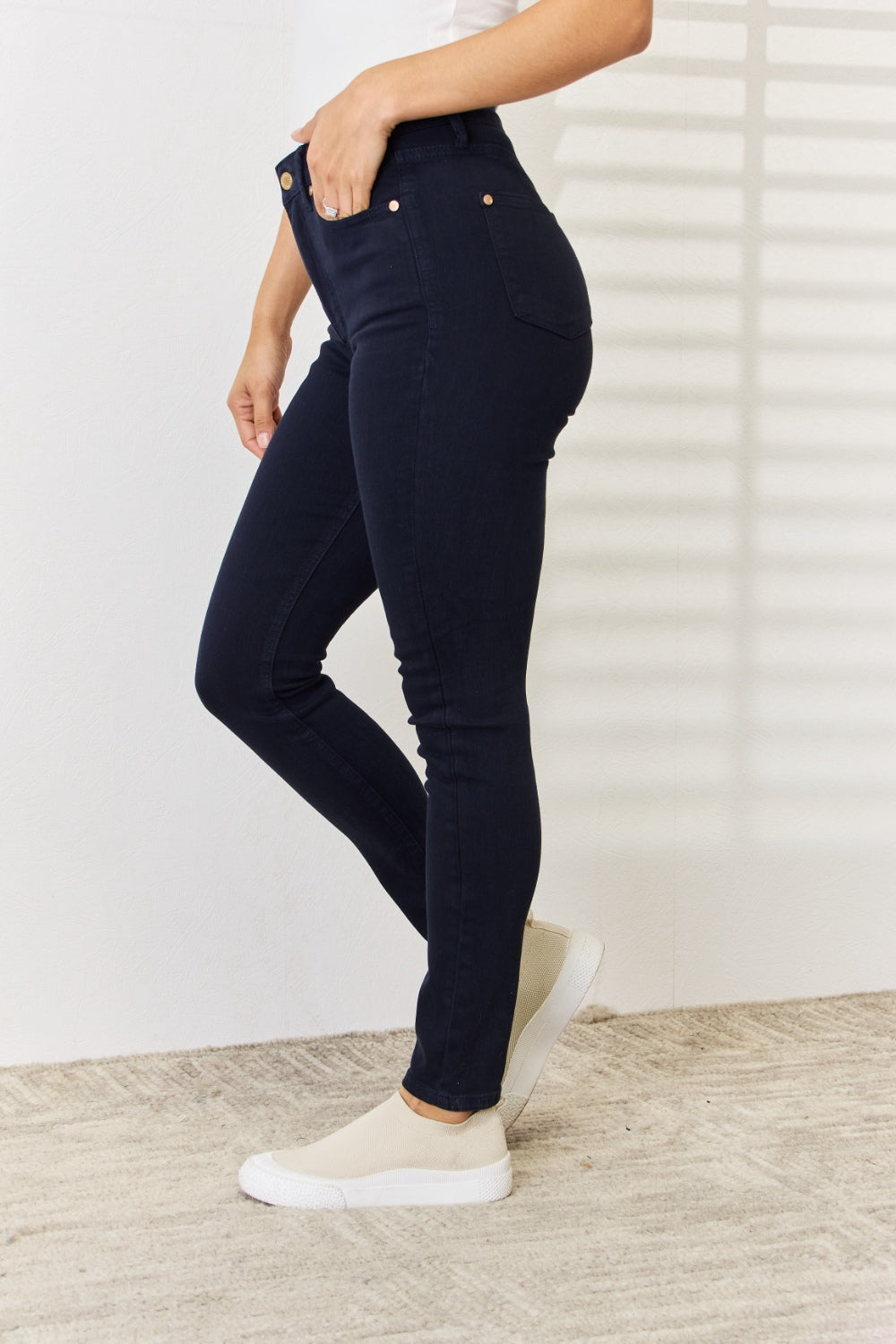 Judy Blue Full Size Garment Dyed Tummy Control Skinny Jeans - Whateversit