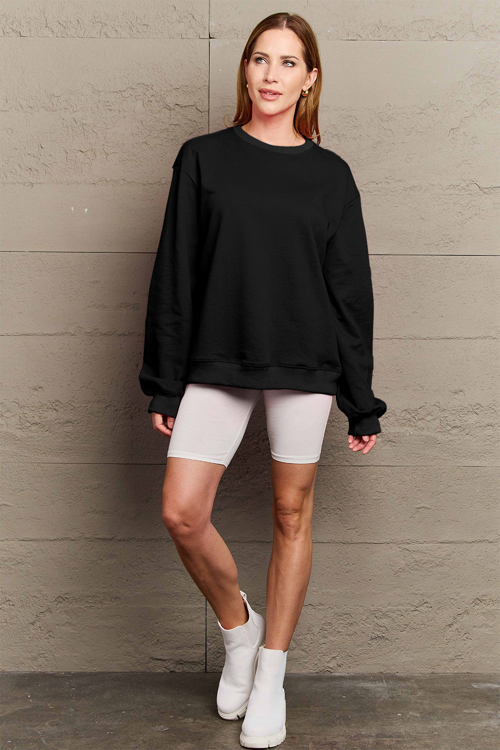 Simply Love Full Size IF I'M TOO MUCH THEN GO FIND LESS Round Neck Sweatshirt - Whateversit