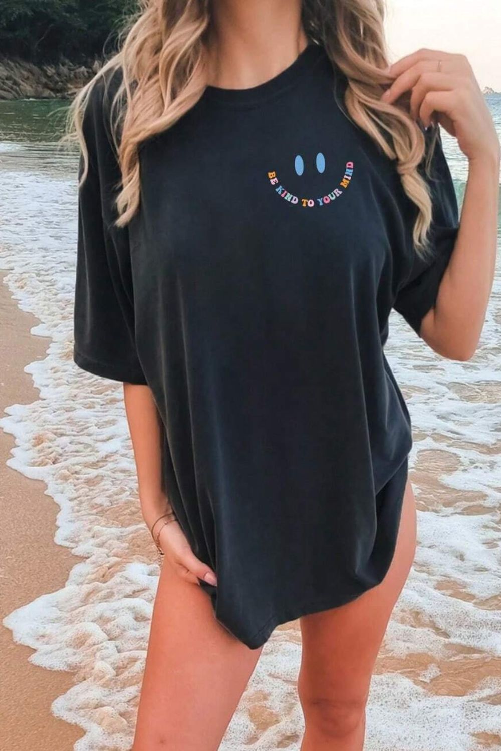 Letter Graphic Round Neck Short Sleeve T-Shirt - Whateversit