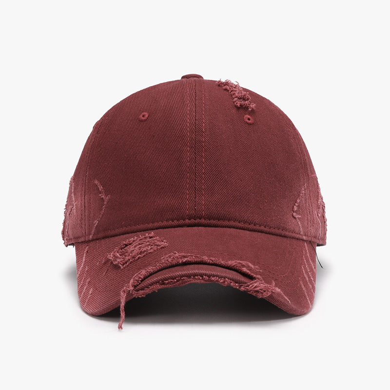 Distressed Adjustable Cotton Hat - Whateversit