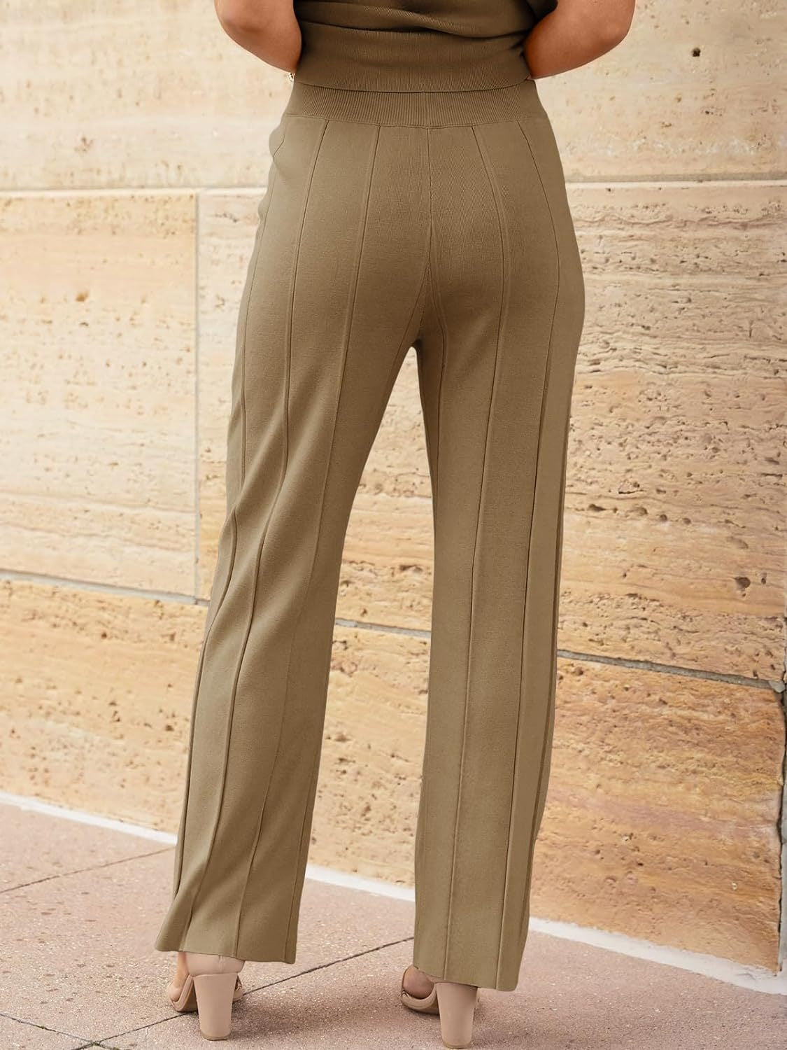 Round Neck Cap Sleeve Top and Pants Knit Set - Whateversit
