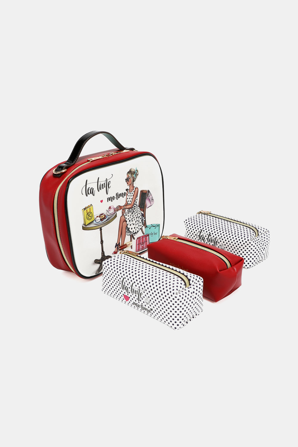 Nicole Lee USA Printed Handbag with Three Pouches - Whateversit