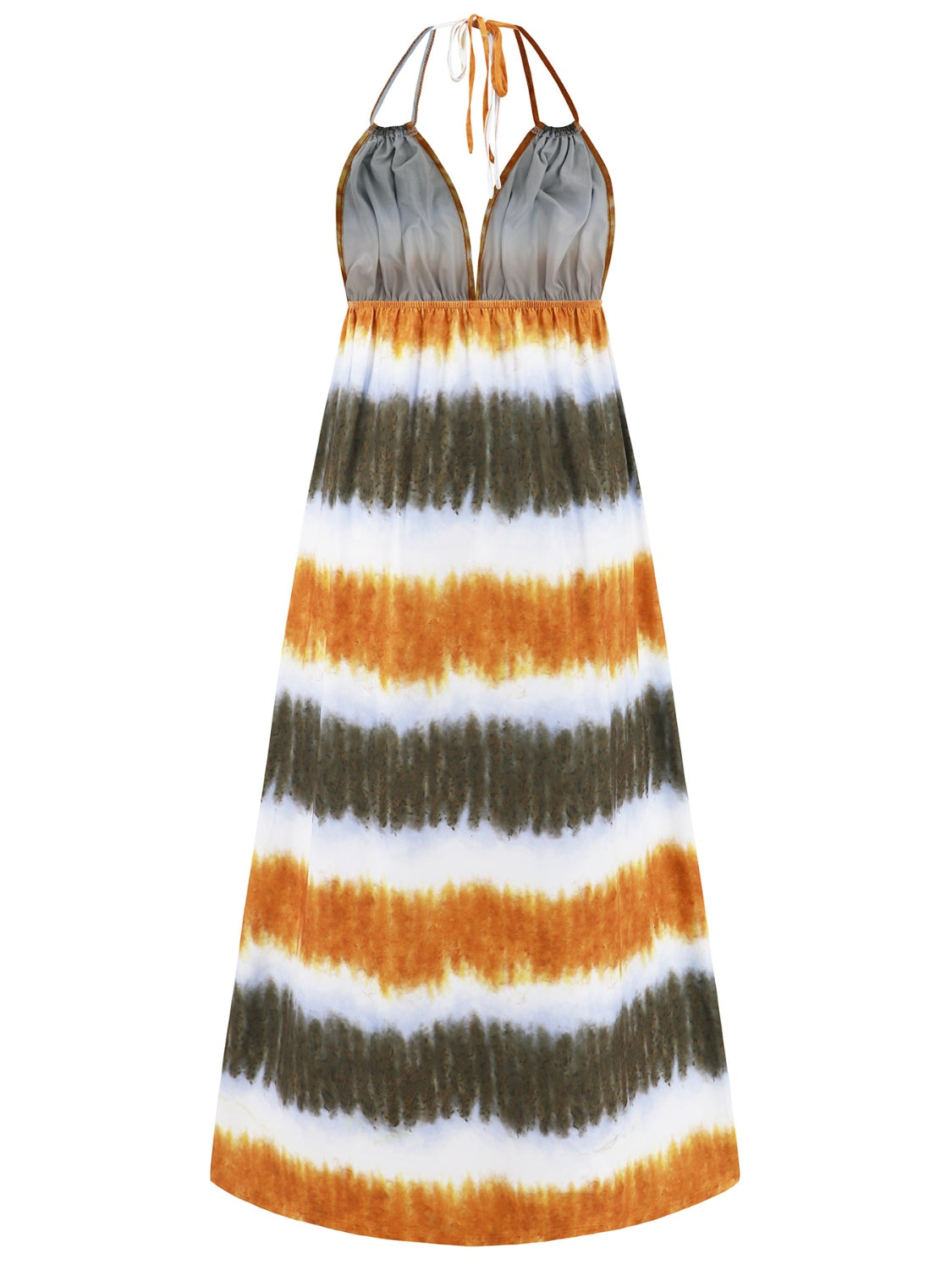 Tie-Dye Halter Neck Sleeveless Dress - Whateversit
