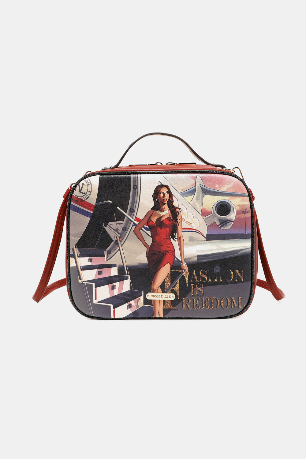 Nicole Lee USA Printed Handbag with Three Pouches - Whateversit