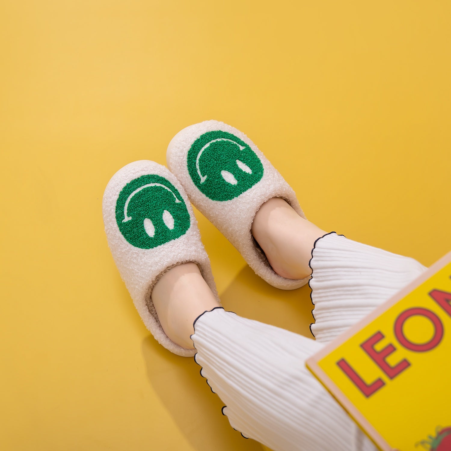 Melody Smiley Face Slippers - Whateversit