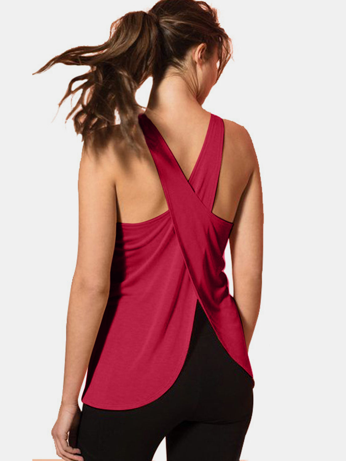 Crisscross Scoop Neck Active Tank - Whateversit