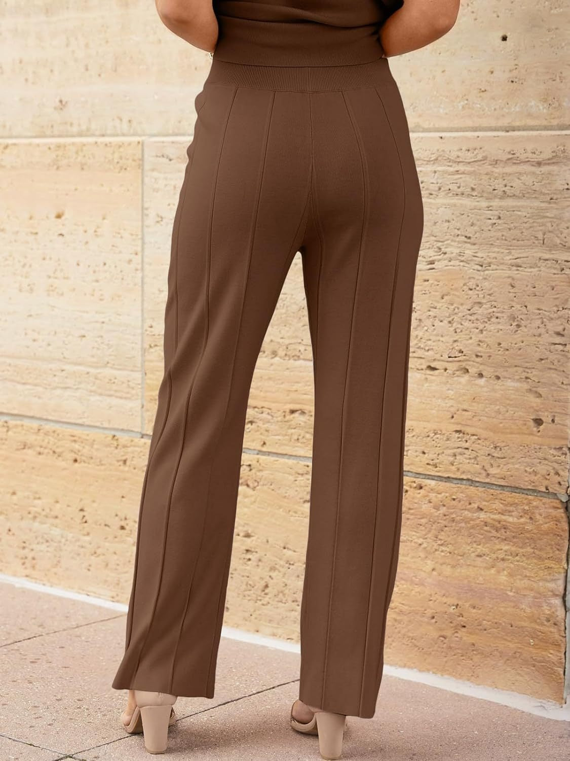 Round Neck Cap Sleeve Top and Pants Knit Set - Whateversit