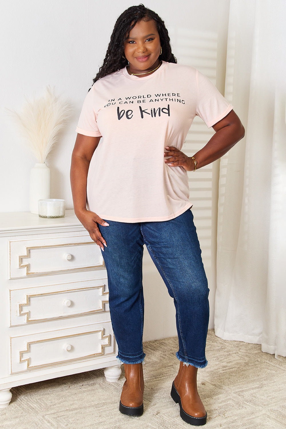 Simply Love Slogan Graphic Cuffed T-Shirt - Whateversit