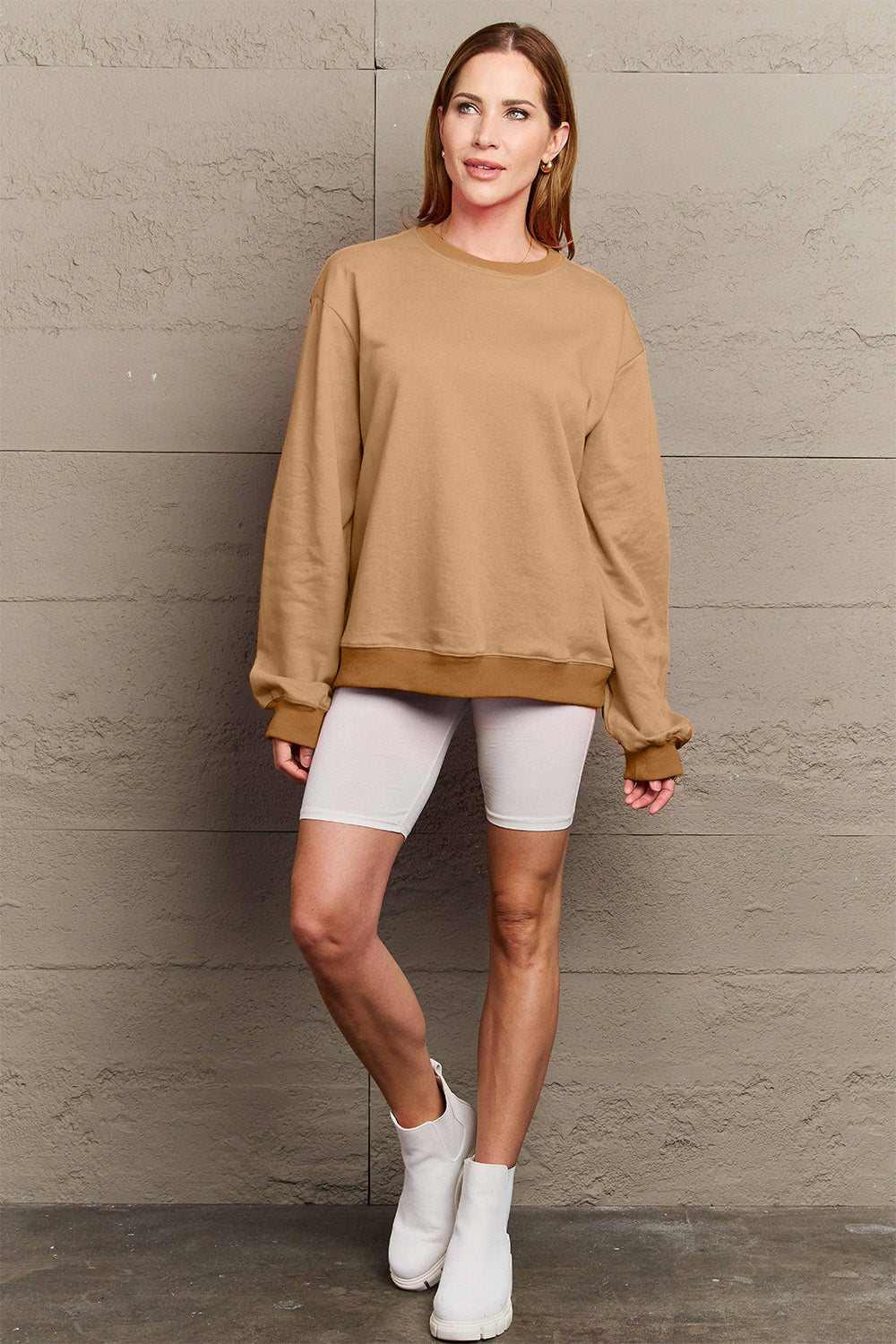 Simply Love Full Size IF I'M TOO MUCH THEN GO FIND LESS Round Neck Sweatshirt - Whateversit
