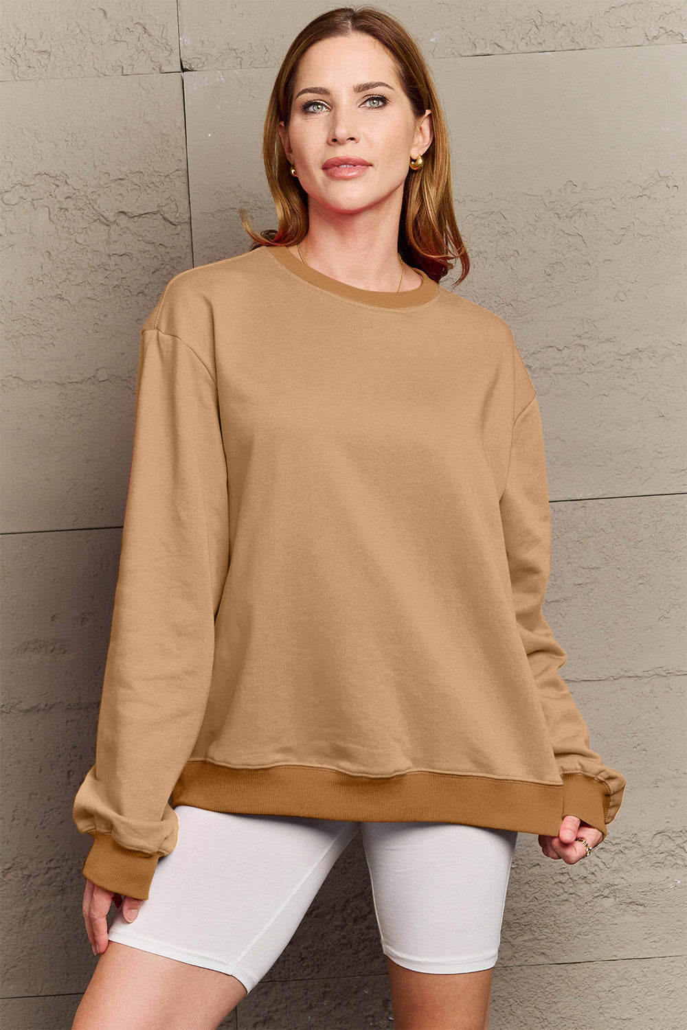 Simply Love Full Size IF I'M TOO MUCH THEN GO FIND LESS Round Neck Sweatshirt - Whateversit